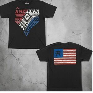 American‎ Fighter Men's Pitch Black Dip Die Altair Double Sided Tee in XL